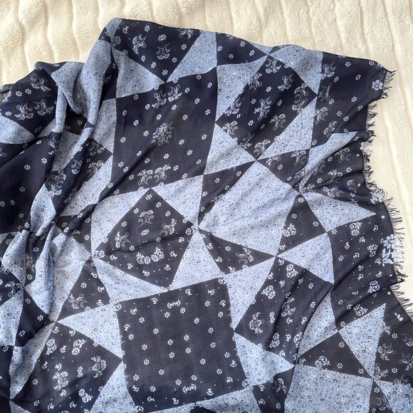 NWT Madewell Paisley Square Scarf (Blue) - Picture 6 of 7